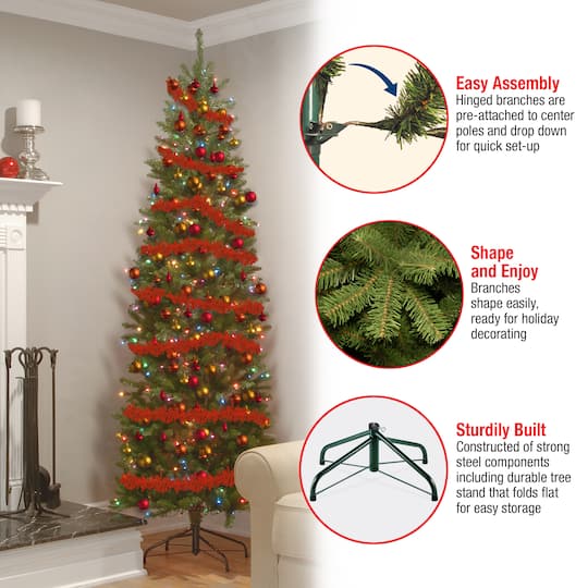 ft. Pre-lit Kingswood Fir Pencil Artificial Christmas Tree